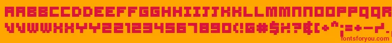 Samsb-Schriftart – Rote Schriften auf orangefarbenem Hintergrund