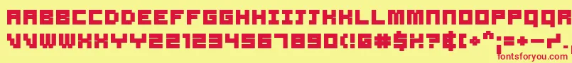Samsb Font – Red Fonts on Yellow Background