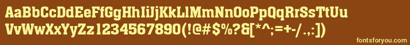 Fonte MgiArchonDemibold – fontes amarelas em um fundo marrom