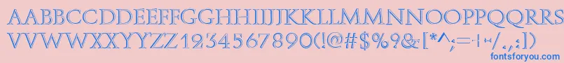 OpenfaceRegular-fontti – siniset fontit vaaleanpunaisella taustalla