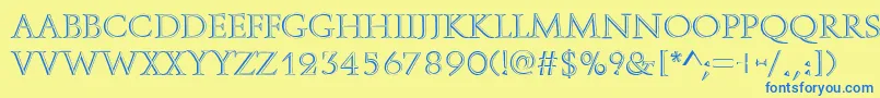 Saiba mais sobre a fonte OpenfaceRegular Fonte OpenfaceRegular – fontes azuis em um fundo amarelo