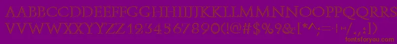 フォントOpenfaceRegular – 紫色の背景に茶色のフォント