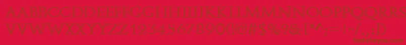 OpenfaceRegular-Schriftart – Braune Schriften auf rotem Hintergrund