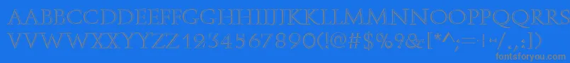 フォントOpenfaceRegular – 青い背景に灰色の文字
