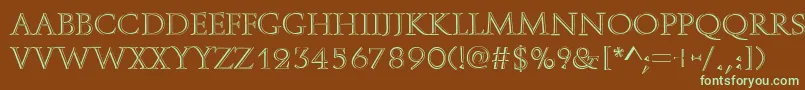 OpenfaceRegular Font – Green Fonts on Brown Background