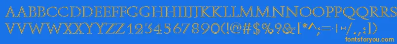 OpenfaceRegular Font – Orange Fonts on Blue Background