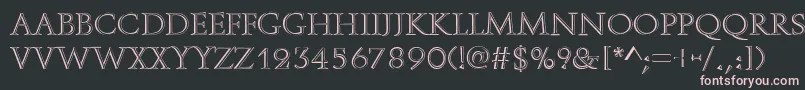 OpenfaceRegular-fontti – vaaleanpunaiset fontit mustalla taustalla