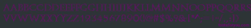 OpenfaceRegular-fontti – violetit fontit mustalla taustalla