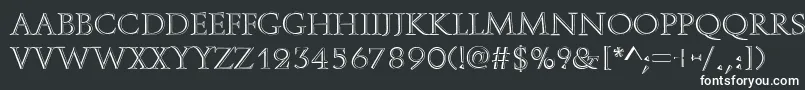 OpenfaceRegular-fontti – valkoiset fontit mustalla taustalla
