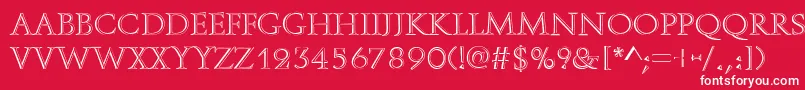 Czcionka OpenfaceRegular – białe czcionki na czerwonym tle