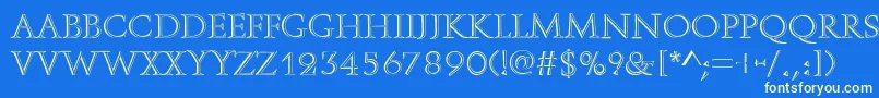OpenfaceRegular Font – Yellow Fonts on Blue Background