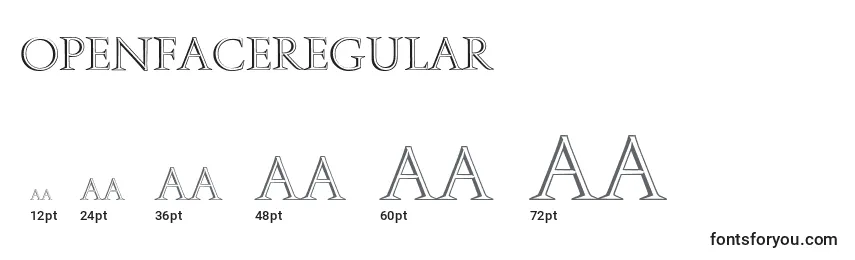 OpenfaceRegular Font Sizes