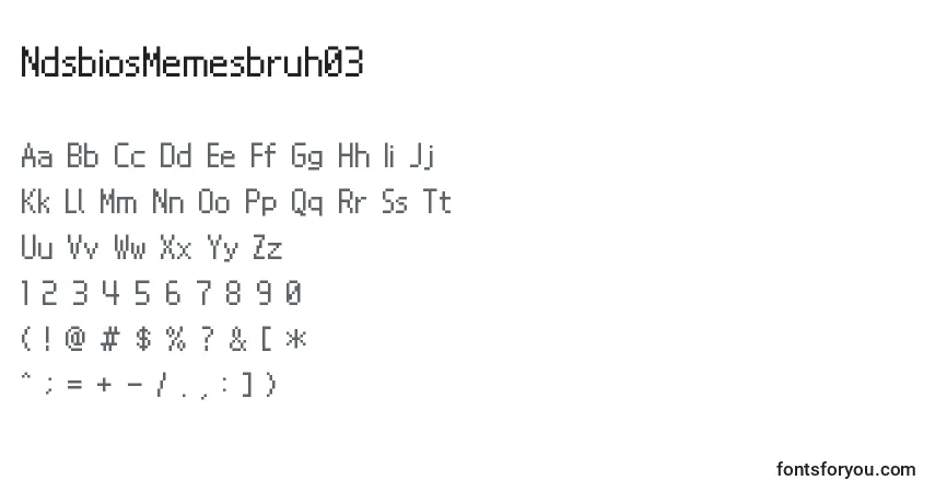 Schriftart NdsbiosMemesbruh03 – Alphabet, Zahlen, spezielle Symbole