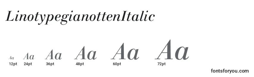Größen der Schriftart LinotypegianottenItalic