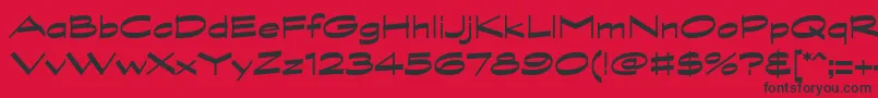 フォントGraphitestdBoldwide – 赤い背景に黒い文字