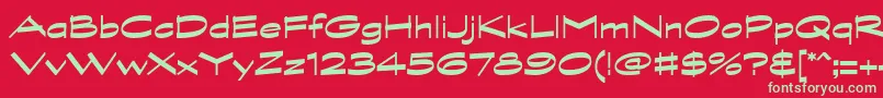 GraphitestdBoldwide Font – Green Fonts on Red Background