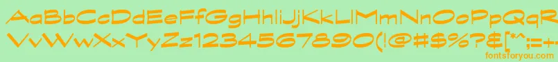GraphitestdBoldwide-Schriftart – Orangefarbene Schriften auf grünem Hintergrund