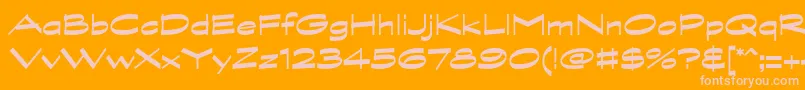 GraphitestdBoldwide-fontti – vaaleanpunaiset fontit oranssilla taustalla