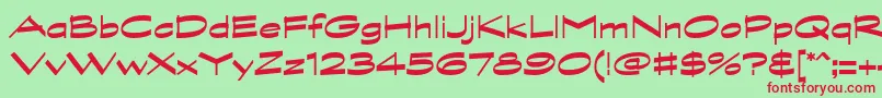 フォントGraphitestdBoldwide – 赤い文字の緑の背景