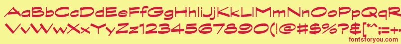 GraphitestdBoldwide Font – Red Fonts on Yellow Background