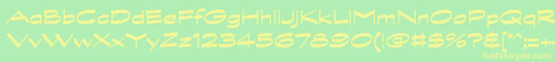 GraphitestdBoldwide-Schriftart – Gelbe Schriften auf grünem Hintergrund