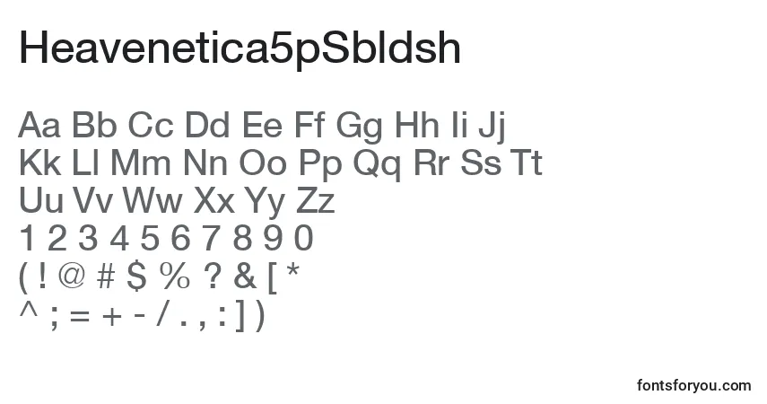 A fonte Heavenetica5pSbldsh – alfabeto, números, caracteres especiais