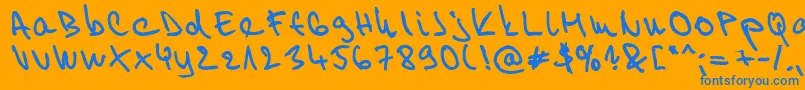 Willy2 Font – Blue Fonts on Orange Background