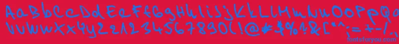 Willy2 Font – Blue Fonts on Red Background