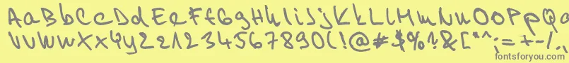 Willy2 Font – Gray Fonts on Yellow Background