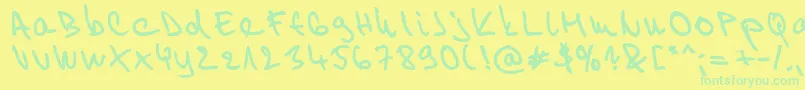 Willy2 Font – Green Fonts on Yellow Background