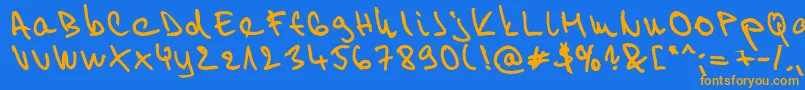 Willy2 Font – Orange Fonts on Blue Background
