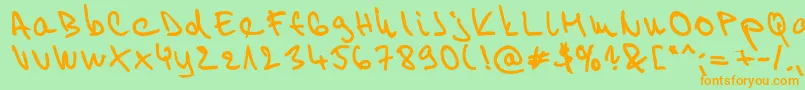 Willy2 Font – Orange Fonts on Green Background
