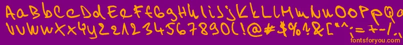 Willy2 Font – Orange Fonts on Purple Background