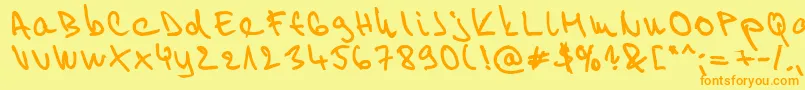 Willy2 Font – Orange Fonts on Yellow Background