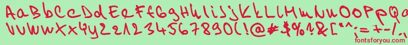 Willy2 Font – Red Fonts on Green Background