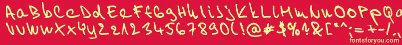 Willy2 Font – Yellow Fonts on Red Background