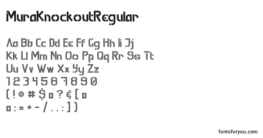 Czcionka MuraKnockoutRegular – alfabet, cyfry, specjalne znaki