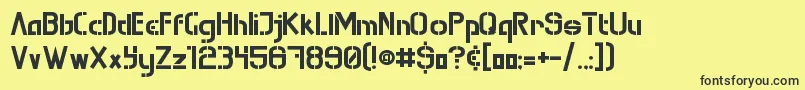 MuraKnockoutRegular Font – Black Fonts on Yellow Background