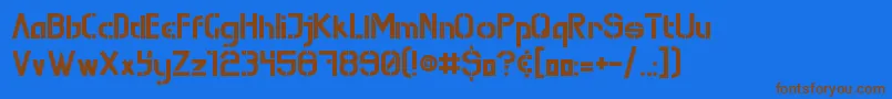 MuraKnockoutRegular Font – Brown Fonts on Blue Background