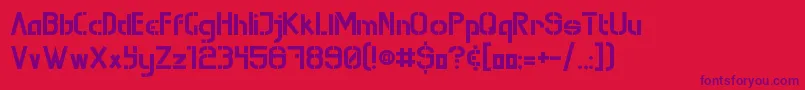 MuraKnockoutRegular Font – Purple Fonts on Red Background