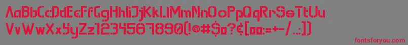 フォントMuraKnockoutRegular – 赤い文字の灰色の背景