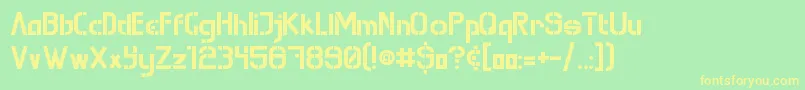 MuraKnockoutRegular Font – Yellow Fonts on Green Background