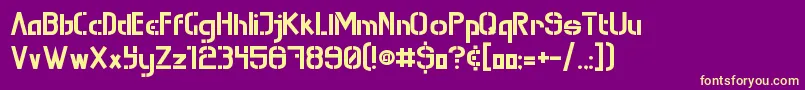 MuraKnockoutRegular Font – Yellow Fonts on Purple Background