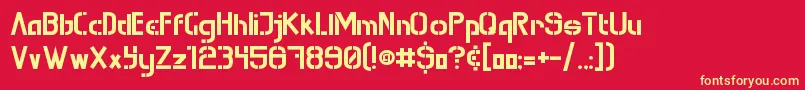 MuraKnockoutRegular Font – Yellow Fonts on Red Background