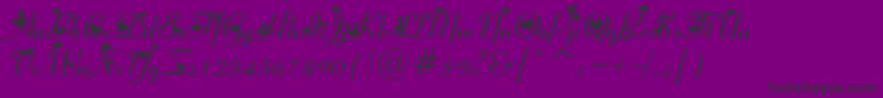 RibbonHeart Font – Black Fonts on Purple Background