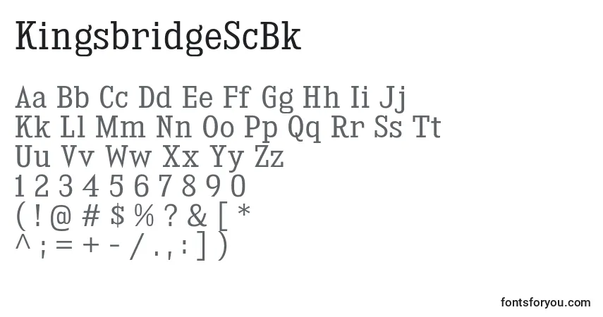 Шрифт KingsbridgeScBk – алфавит, цифры, специальные символы