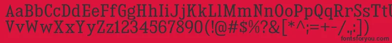 Czcionka KingsbridgeScBk – czarne czcionki na czerwonym tle