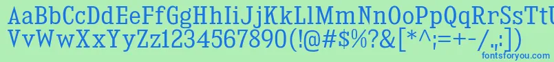 KingsbridgeScBk Font – Blue Fonts on Green Background