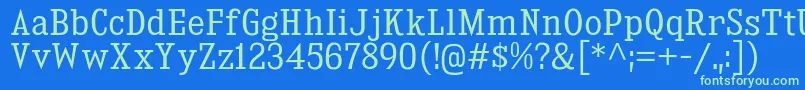 KingsbridgeScBk Font – Green Fonts on Blue Background