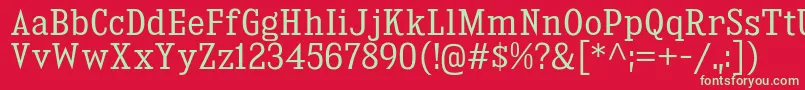 KingsbridgeScBk Font – Green Fonts on Red Background